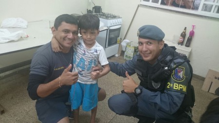 Criança é encontrada por Policiais Militares do 2º BPM.